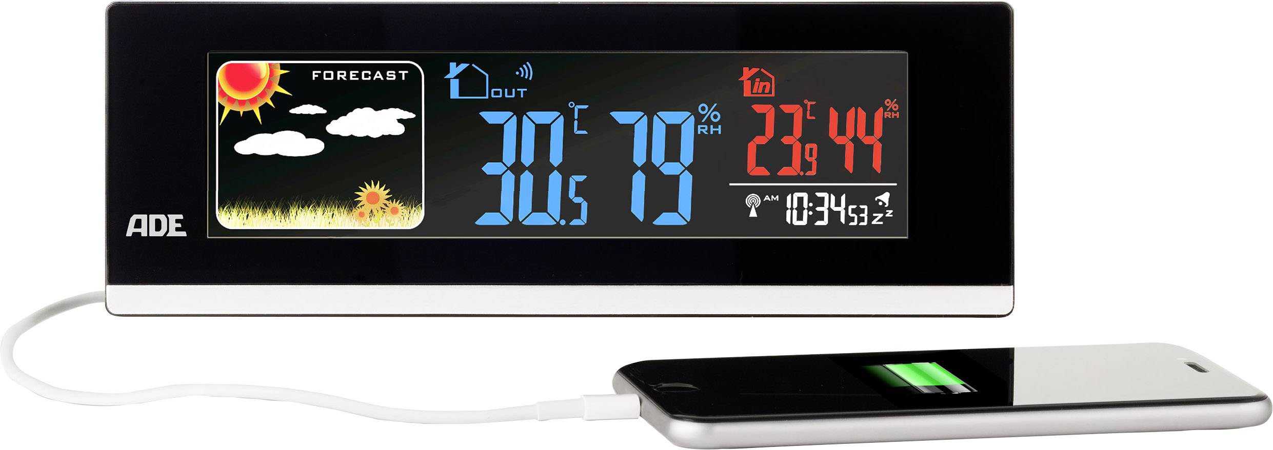 ADE WS 1601 Funk-Wetterstation Vorhersage für 1 Tag