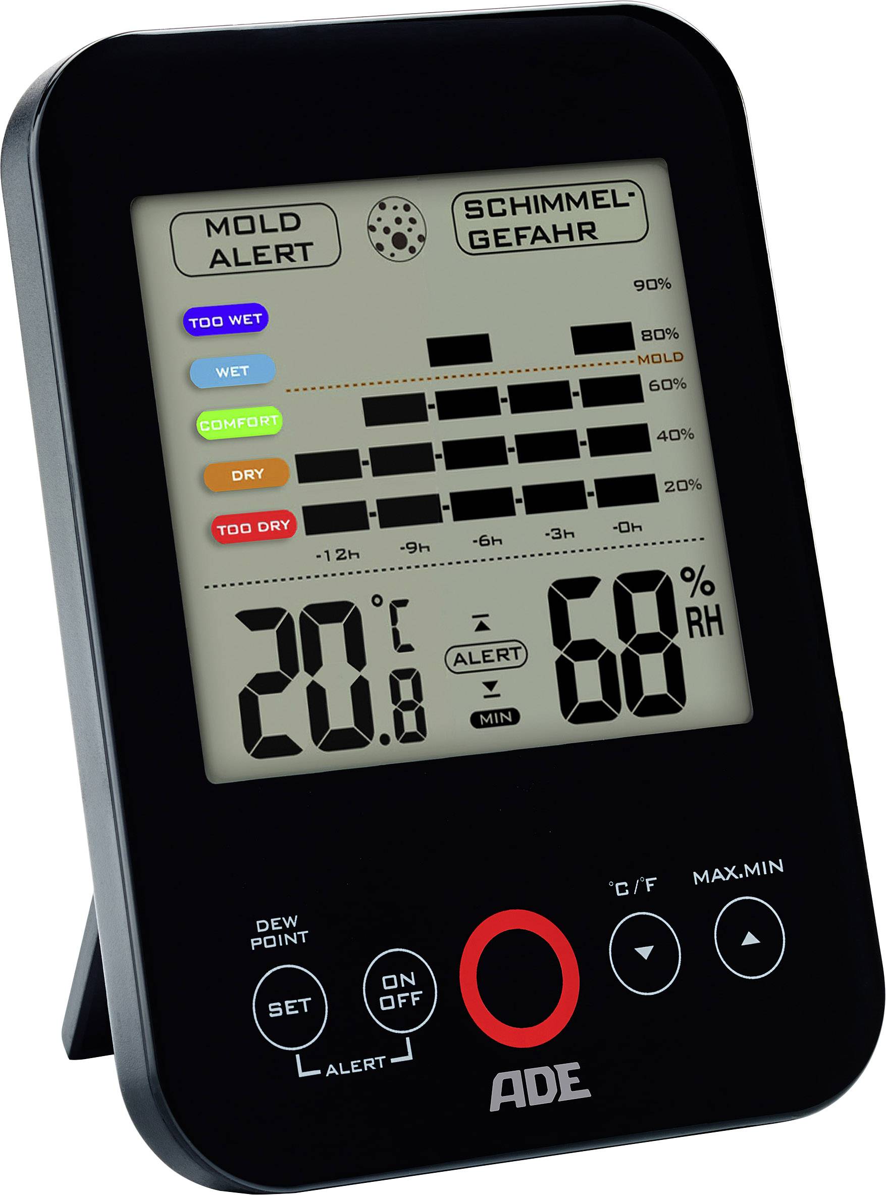 ADE WS 1501 Hygrometer Schwarz