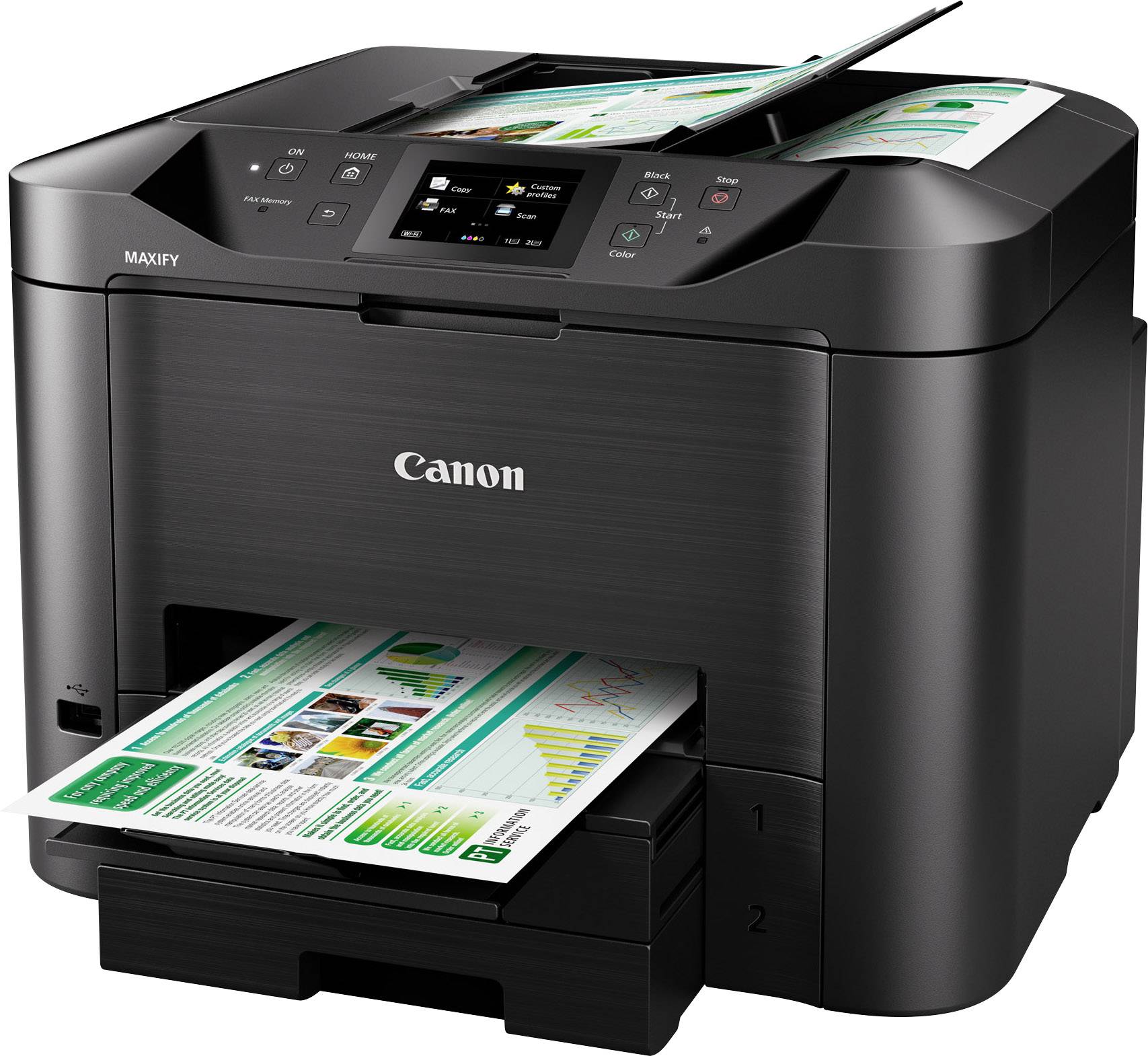 Canon MAXIFY MB5450 Multifunktionsdrucker Tintenstrahl Farbe A4 Drucker, Scanner, Kopierer, Fax LAN, WLAN, Duplex, Duplex-ADF