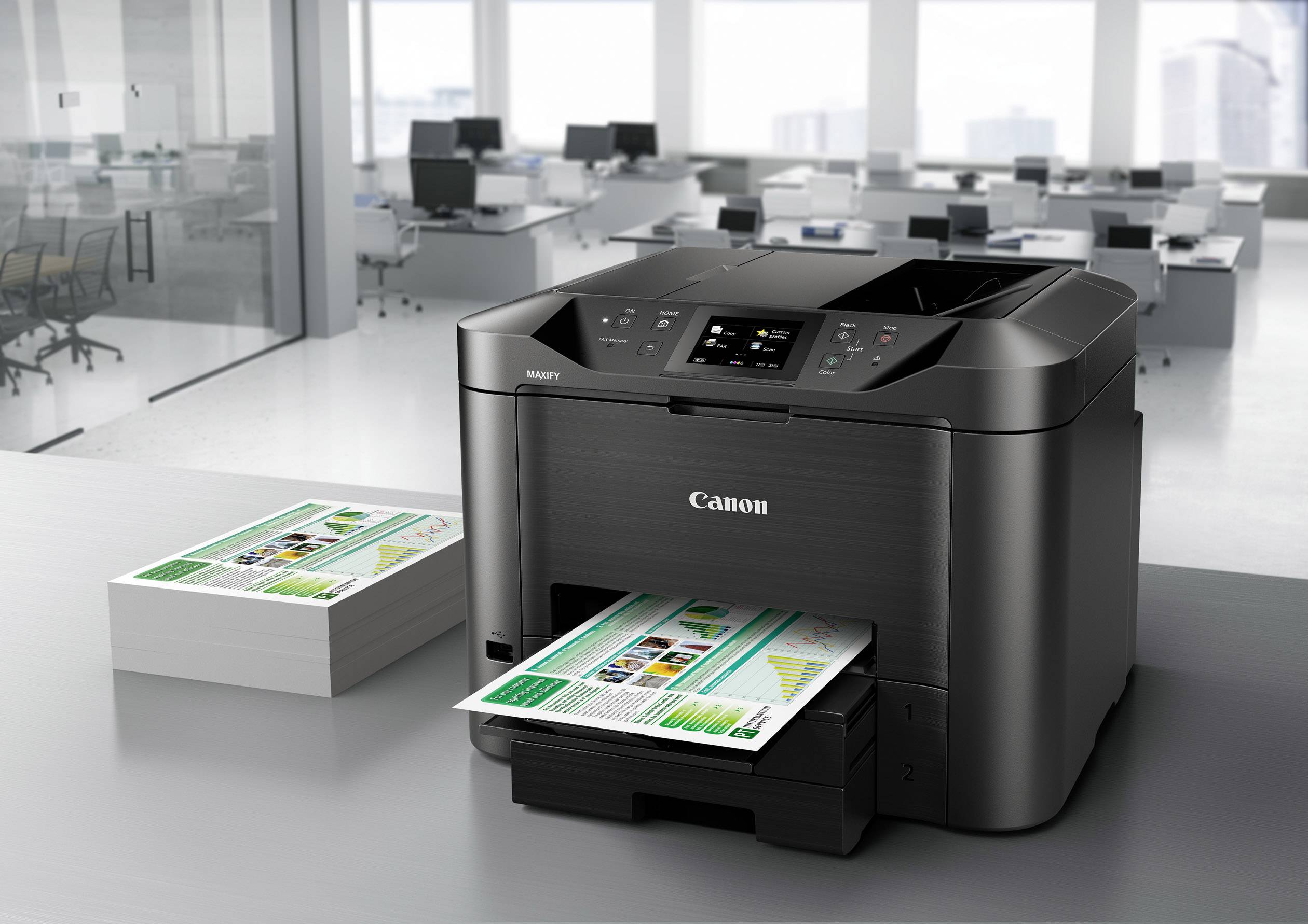Canon MAXIFY MB5450 Multifunktionsdrucker Tintenstrahl Farbe A4 Drucker, Scanner, Kopierer, Fax LAN, WLAN, Duplex, Duplex-ADF
