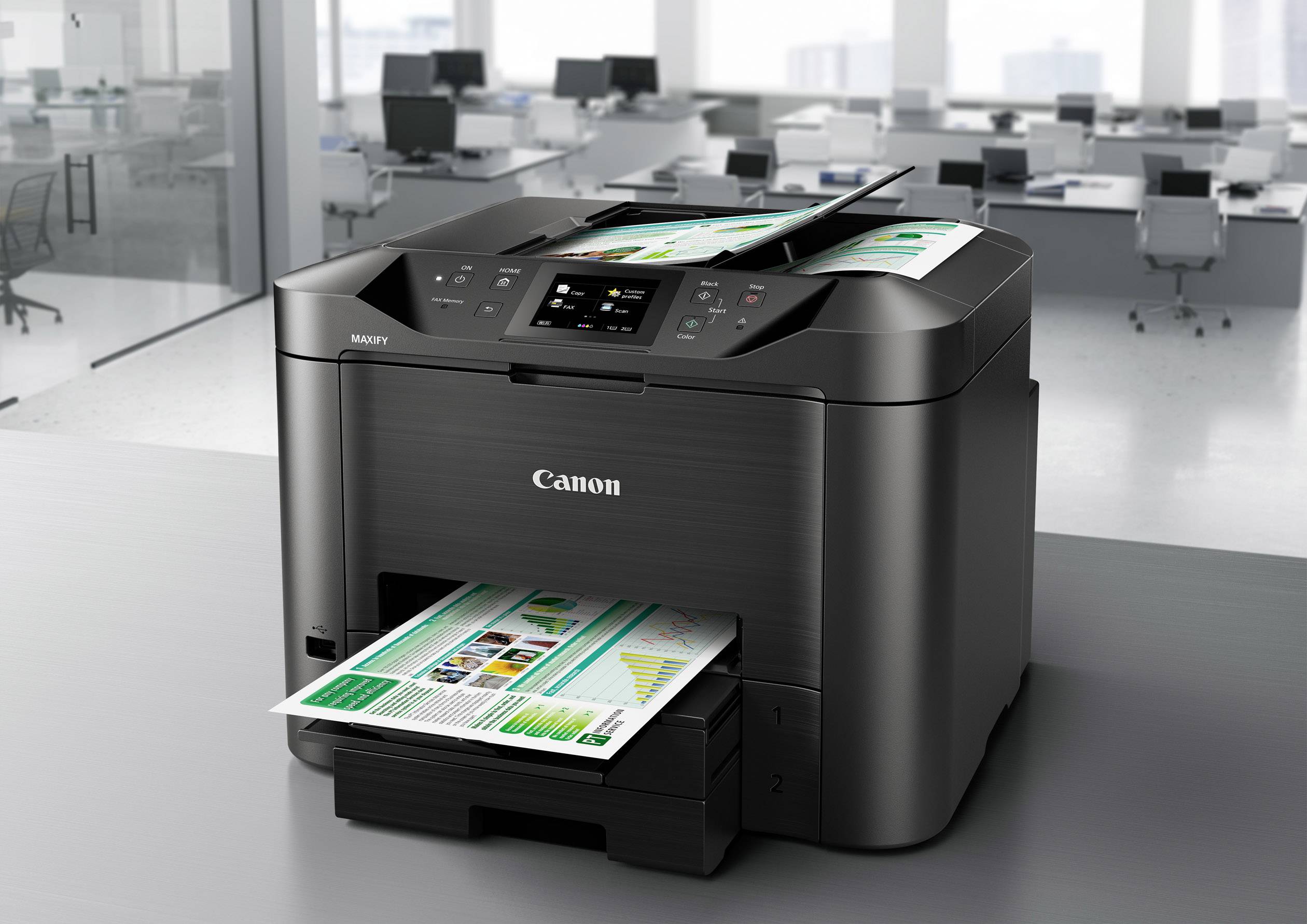 Canon MAXIFY MB5450 Multifunktionsdrucker Tintenstrahl Farbe A4 Drucker, Scanner, Kopierer, Fax LAN, WLAN, Duplex, Duplex-ADF