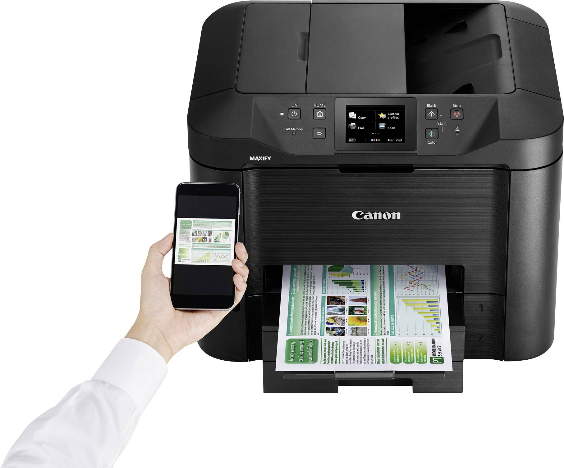 Canon Multifunktionsdrucker Tintenstrahl Farbe A4 Drucker, Scanner, Kopierer, Fax LAN, WLAN, Duplex, Duplex-ADF