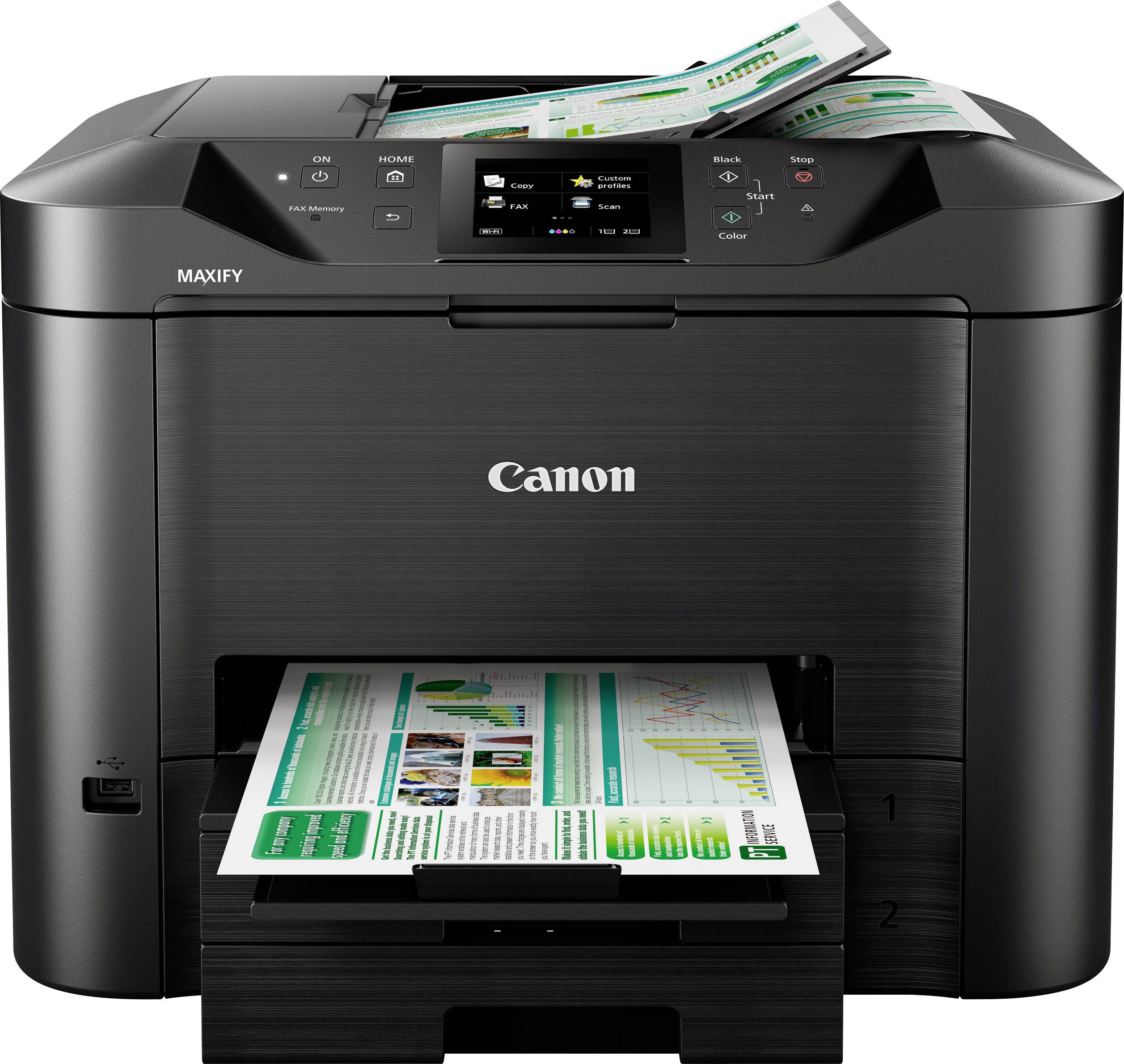 Canon Multifunktionsdrucker Tintenstrahl Farbe A4 Drucker, Scanner, Kopierer, Fax LAN, WLAN, Duplex, Duplex-ADF