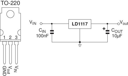 STMicroelectronics LD1117V33 Spannungsregler - Linear, Typ78 TO-220 Positiv Fest 3.3V 800mA