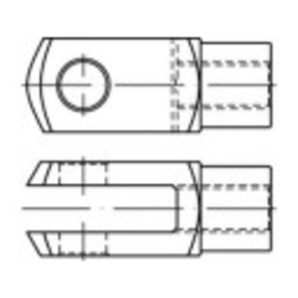 Chapes TOOLCRAFT 147217 (Ø x L) 8 mm x 16 mm En acier galvanisé 8 mm