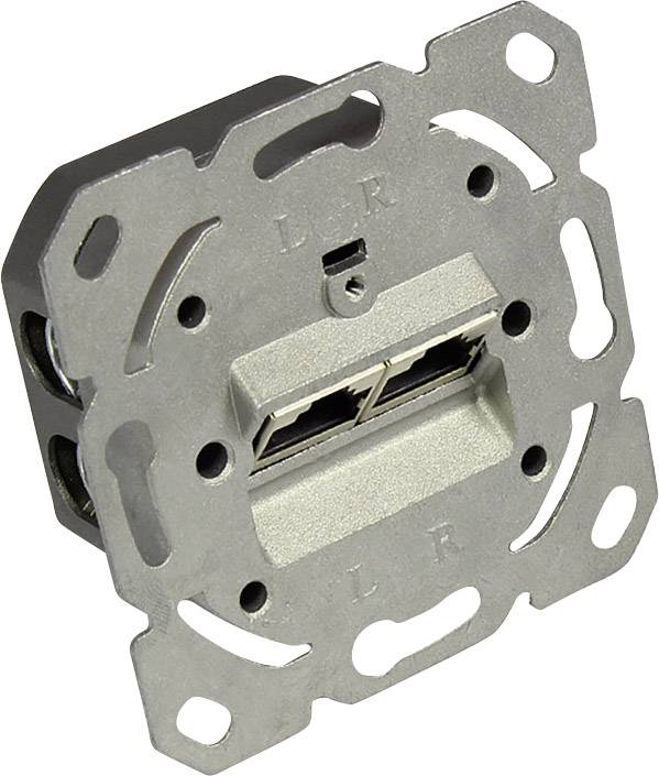 Good Connections GC-N0051R Netzwerkdose Unterputz Einsatz mit Zentralplatte und Rahmen CAT 6a 2 Port Verkehrsrot