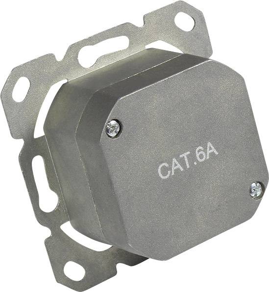 Good Connections GC-N0051O Netzwerkdose Unterputz Einsatz mit Zentralplatte und Rahmen CAT 6a 2 Port Reinorange