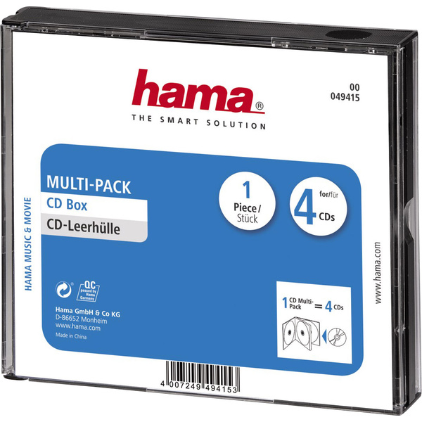 Hama CD Hülle 00049415 4 CDs/DVDs/Blu-rays Schwarz Polystyrol 1St.
