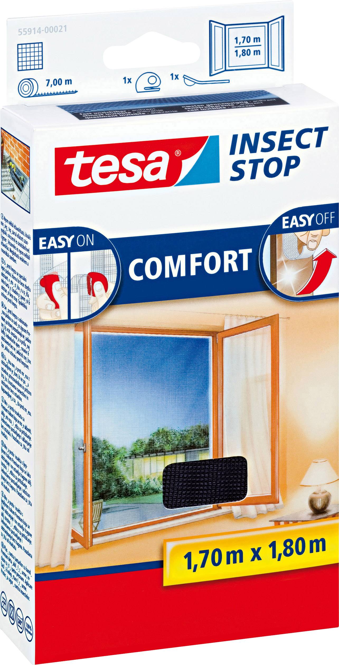TESA COMFORT 55914-00021-00 Fliegengitter (B x H) 1800 mm x 1700 mm Anthrazit 1 St.