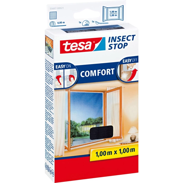 TESA COMFORT 55667-00021-00 Fliegengitter (B x H) 1000mm x 1000mm Anthrazit 1St. TESA COMFORT 55667-00021-00 Fliegengitter (B x H) 1000mm x 1000mm Anthrazit 1St.