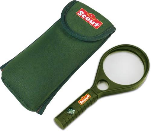 19338 SCOUT Lupe mit Neoprengürteltasche Handlupe