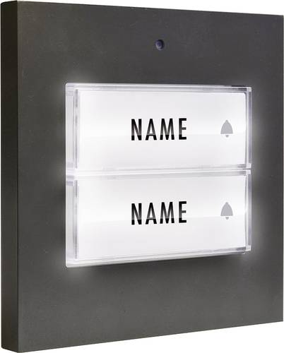 41051 Klingeltaster beleuchtet, mit Namensschild 2 Familienhaus Anthrazit 8-2