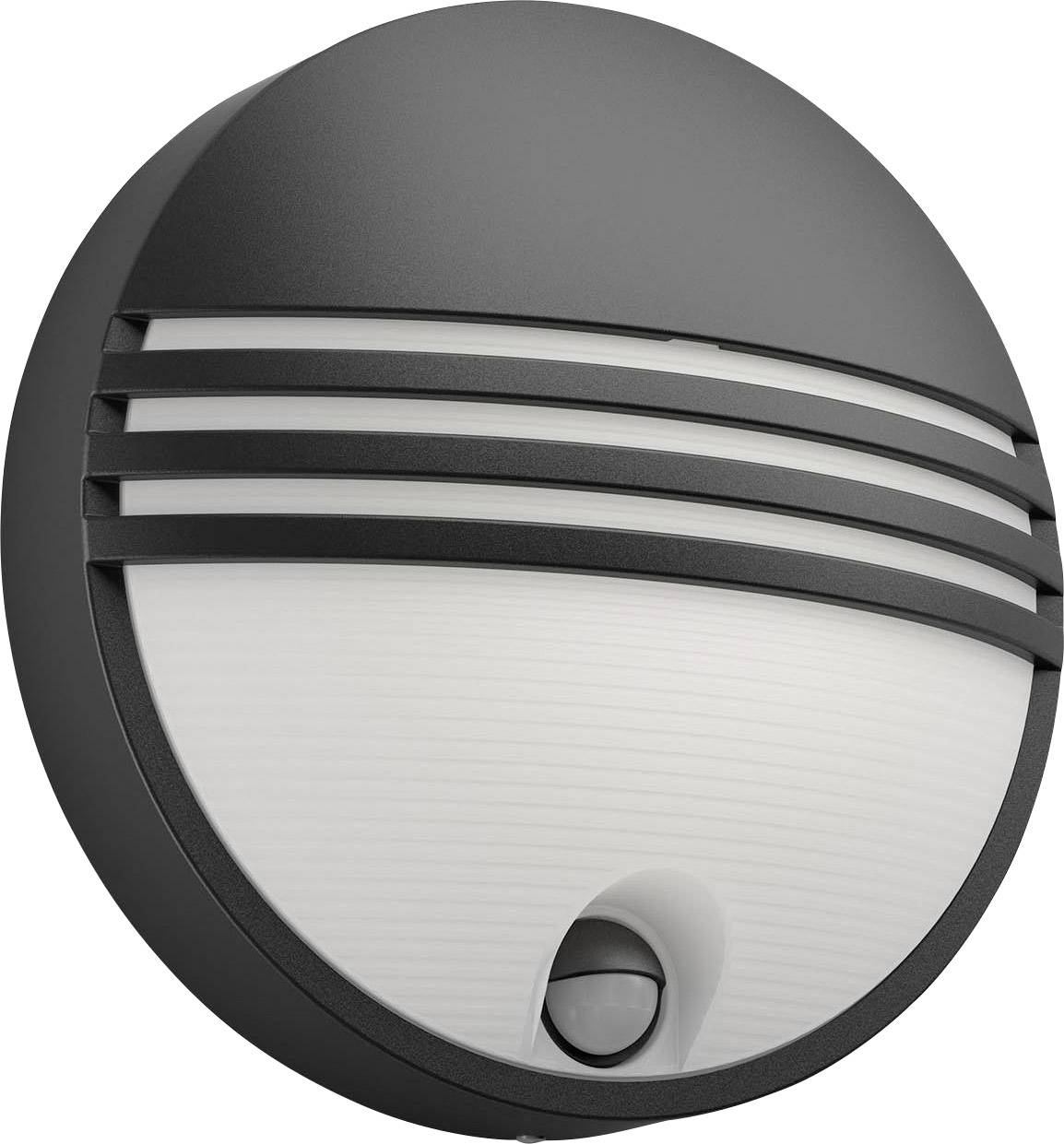 Philips LED Yarrow 172973016 Außenwandleuchte mit Bewegungsmelder LED LED fest eingebaut 6W Schwarz