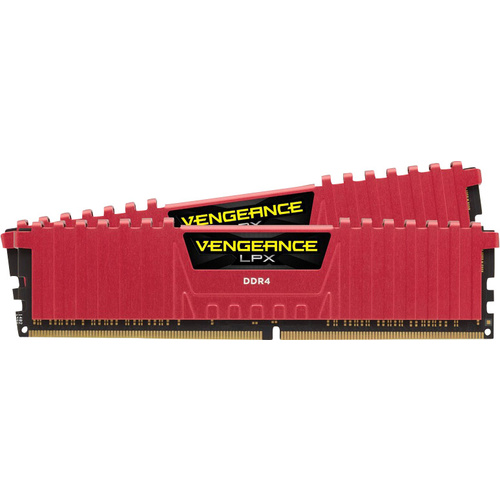 Corsair PC-Arbeitsspeicher Kit Vengeance® LPX Red CMK16GX4M2A2133C13R 16GB 2 x 8GB DDR4-RAM 2133MHz CL13 15-15-28