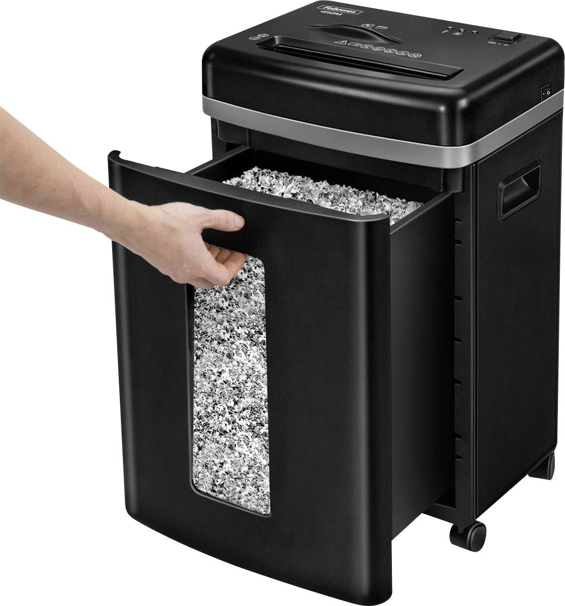 Fellowes Microshred™ 450M Aktenvernichter 9 Blatt Partikelschnitt 2 x 12mm P-5 22l Vernichtet auch Büroklammern, CDs, DVDs