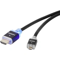 SpeaKa Professional HDMI Anschlusskabel  5.00 m Schwarz SP-5938052 Audio Return Channel, vergoldete Steckkontakte, gesleeved, mit LED, Ultra HD (4k) H SpeaKa Professional HDMI Anschlusskabel  5.00 m Schwarz SP-5938052 Audio Return Channel, vergoldete Steckkontakte, gesleeved, mit LED, Ultra HD (4k) H