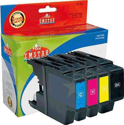 EMSTAR Druckerpatrone ersetzt Brother LC-1220 Kompatibel Kombi-Pack Schwarz, Cyan, Magenta, Gelb B67 B67