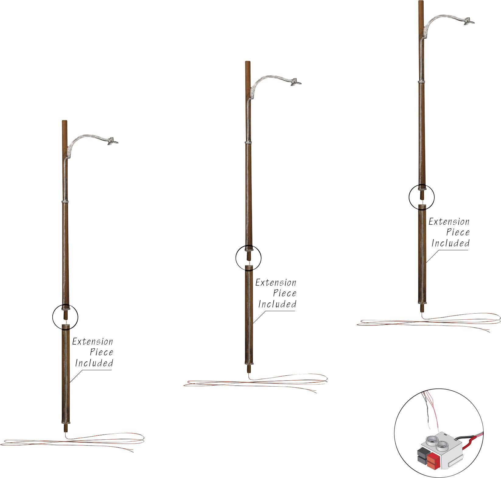 Woodland Scenics N Holzmastleuchte einfach Fertigmodell WJP5638 3 St.