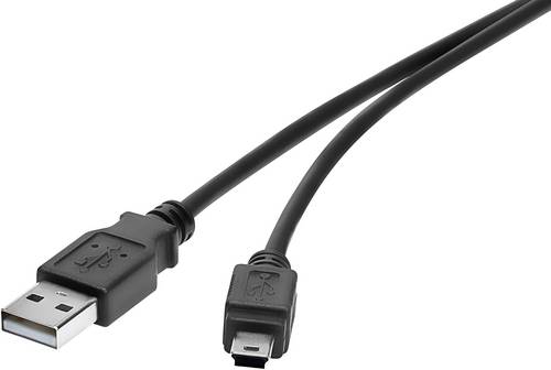 Renkforce USB-Kabel USB 2.0 USB-A Stecker, USB-Mini-B Stecker 0.30 m Schwarz vergoldete Steckkontak
