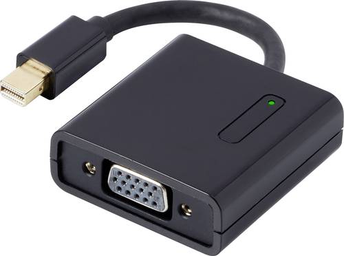 DisplayPort / VGA Adapter [1x Mini-DisplayPort Stecker - 1x VGA-Buchse] Schwarz vergoldete