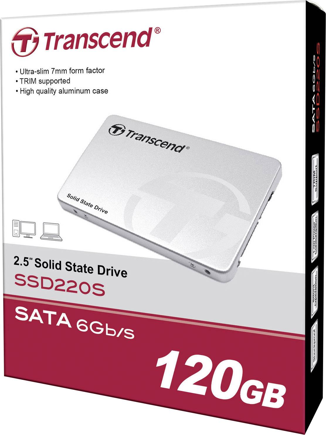 Transcend 220S 120GB Interne SATA SSD 6.35cm (2.5 Zoll) SATA 6 Gb/s Retail TS120GSSD220S