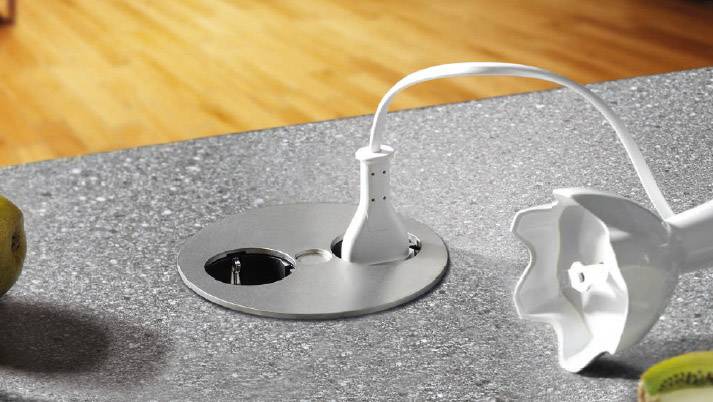 Bachmann 931.000 Einbau-Steckdosenleiste 2fach Silber, Schwarz Schutzkontakt 1 St.