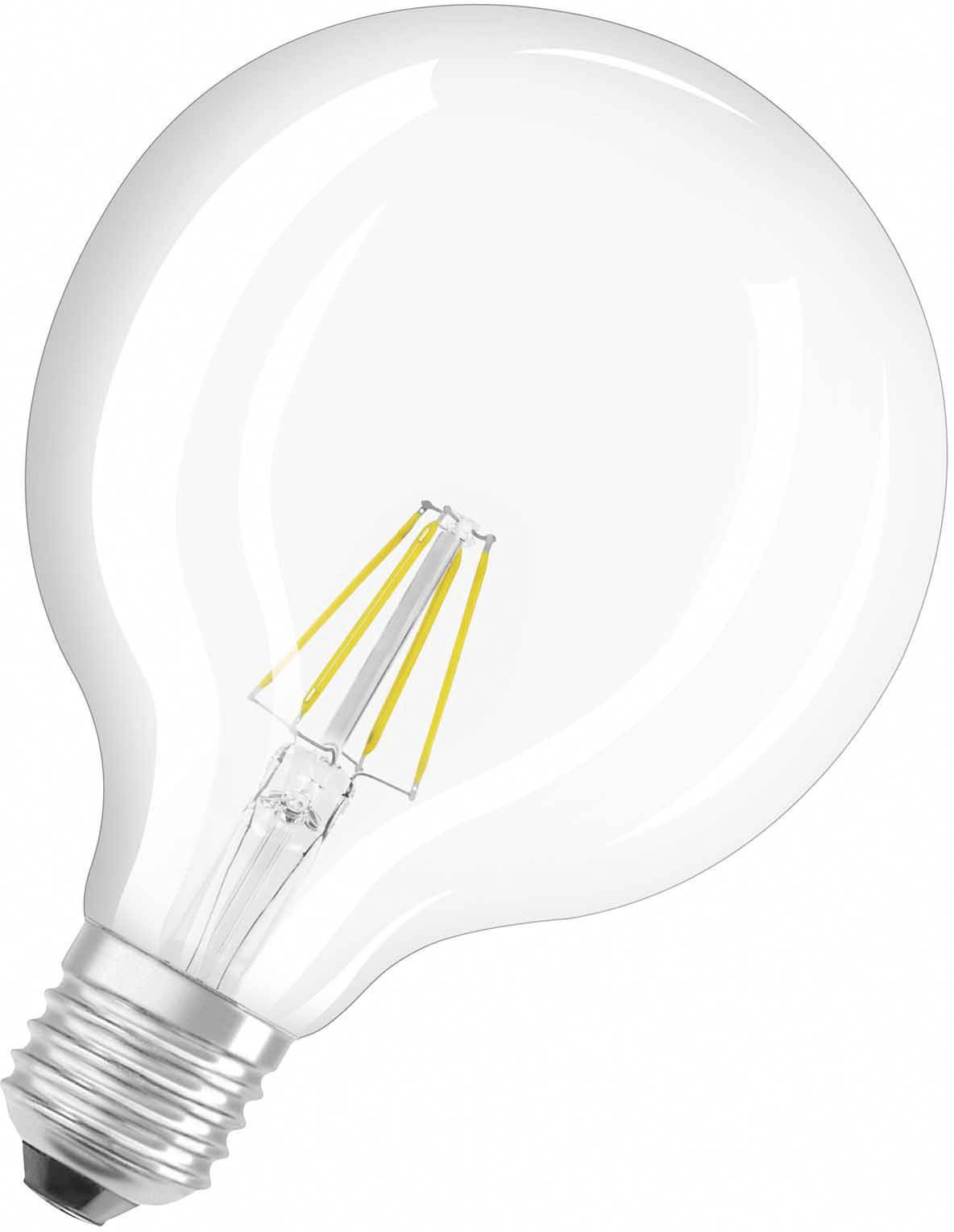 OSRAM HOMELIGHTING 4052899972384 LED EEK E (A - G) E27 Globeform 4 W = 40 W Warmweiß (Ø x L) 124 mm x 168 mm Filament 1 St.