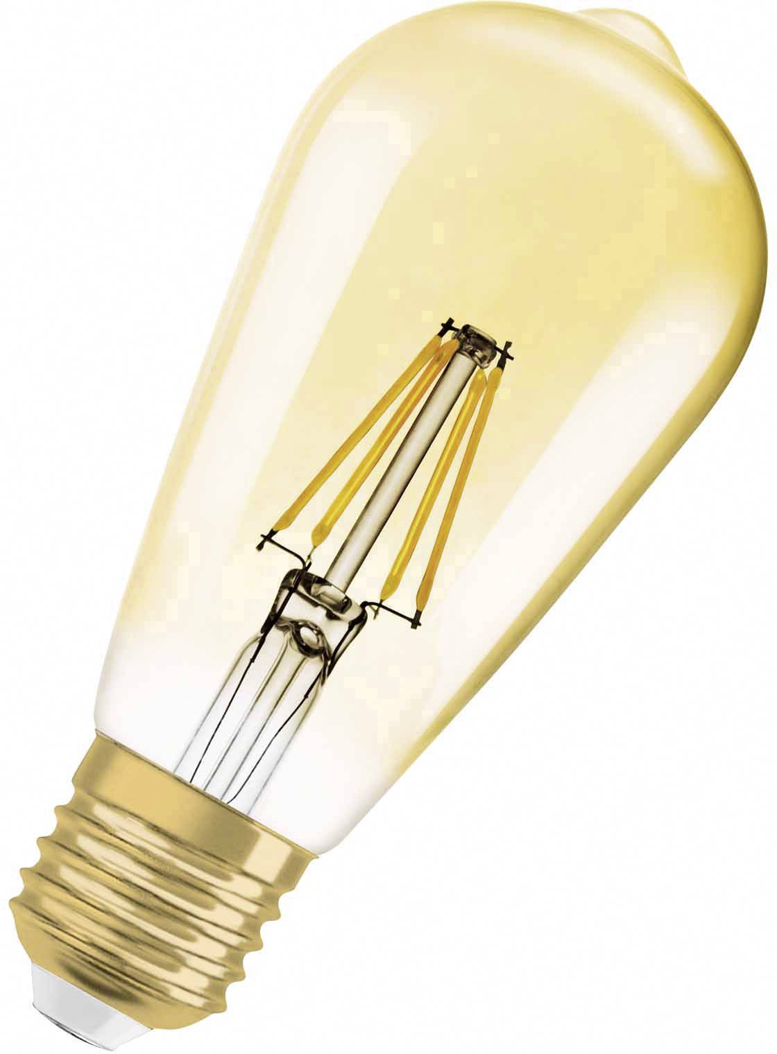 OSRAM 4052899972360 LED EEK E (A - G) E27 Kolbenform 6.5 W = 55 W Warmweiß (Ø x L) 64 mm x 143 mm dimmbar, Filament 1 St.