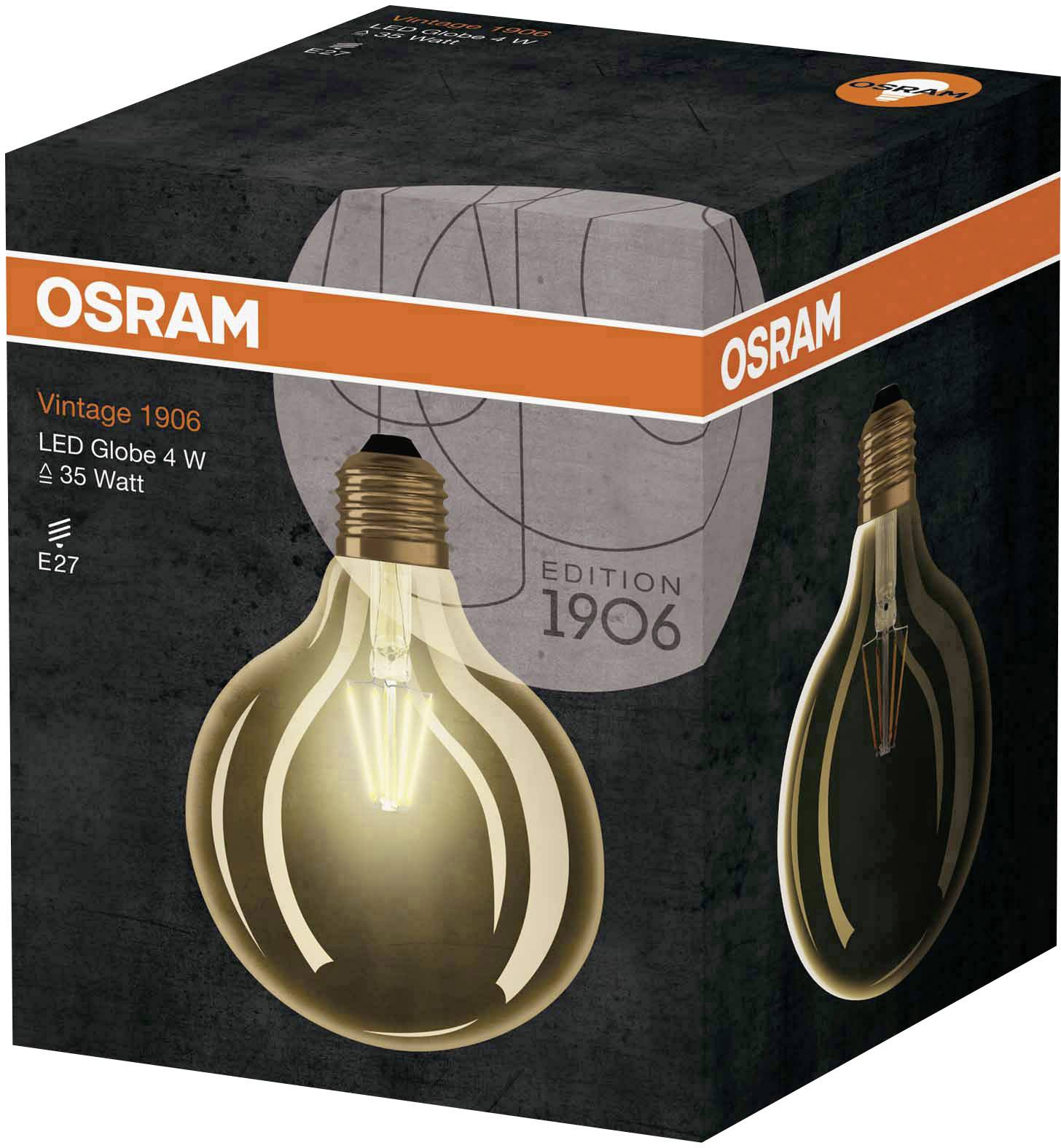 OSRAM 4052899962071 LED EEK F (A - G) E27 Globeform 4 W = 35 W Warmweiß (Ø x L) 124 mm x 168 mm Filament 1 St.