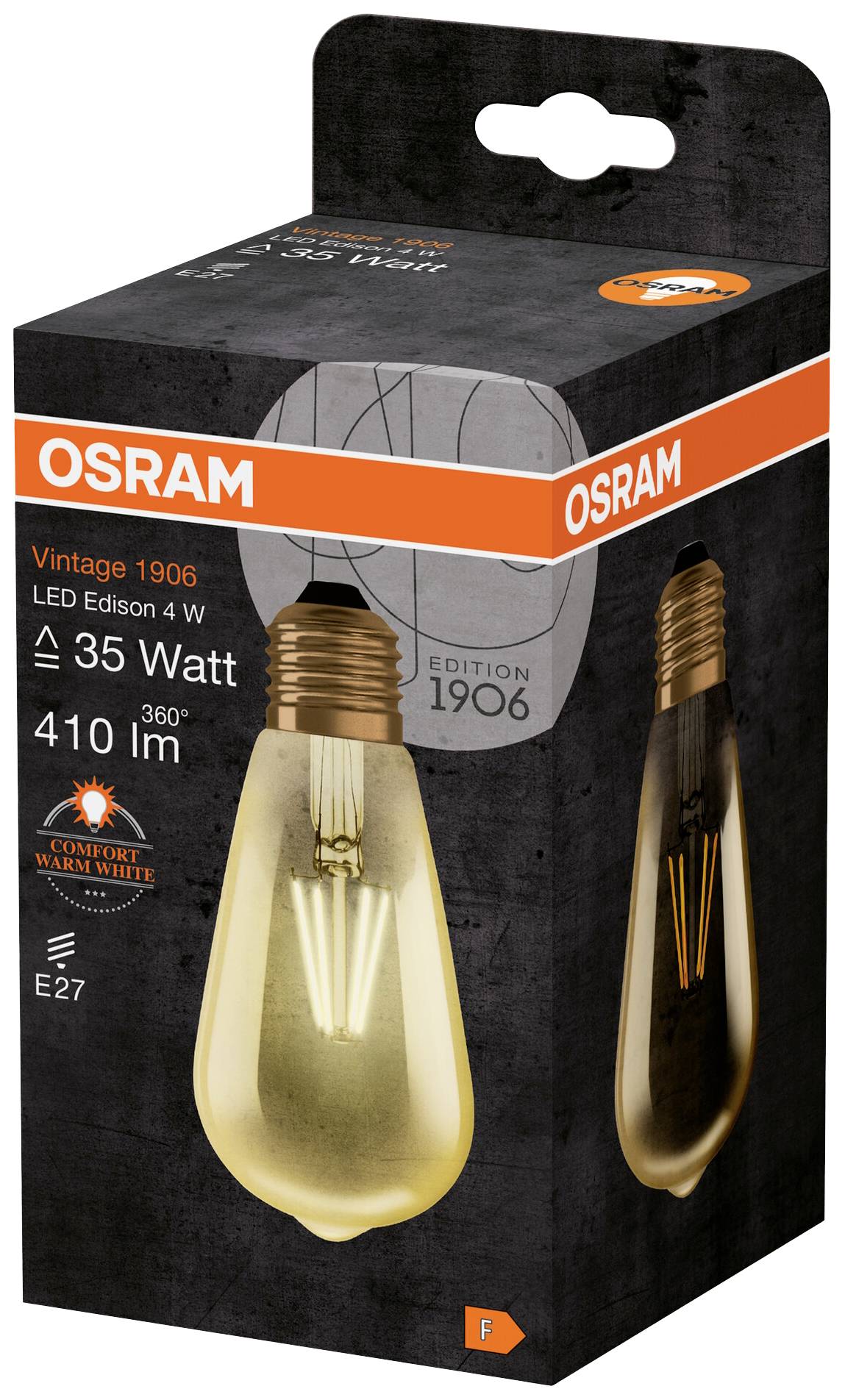 OSRAM 4052899962095 LED EEK F (A - G) E27 Kolbenform 4 W = 35 W Warmweiß (Ø x L) 64 mm x 143 mm Filament 1 St.