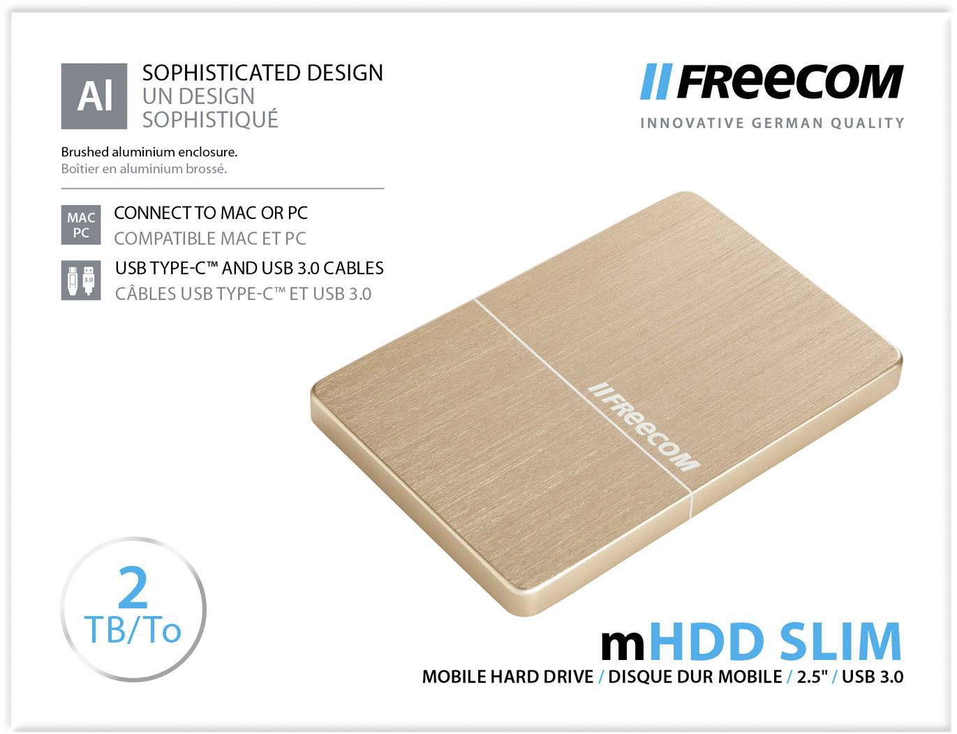 FREECOM MOBILE DRIVE MHDD SLIM 2TB GOLD