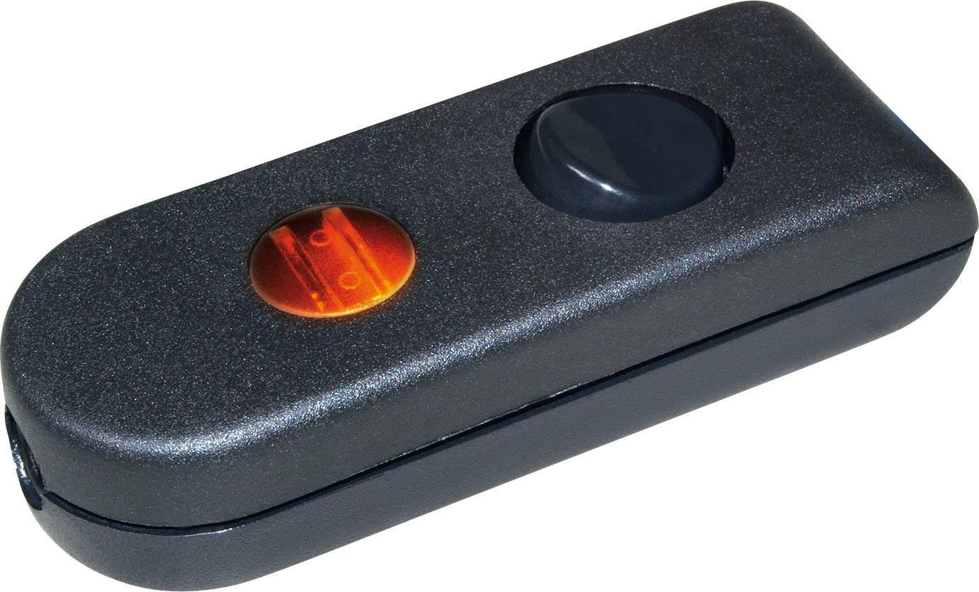 interBär 8093-104.01 Schnurschalter Schwarz 1 x Aus/Ein 2 A 1 St.