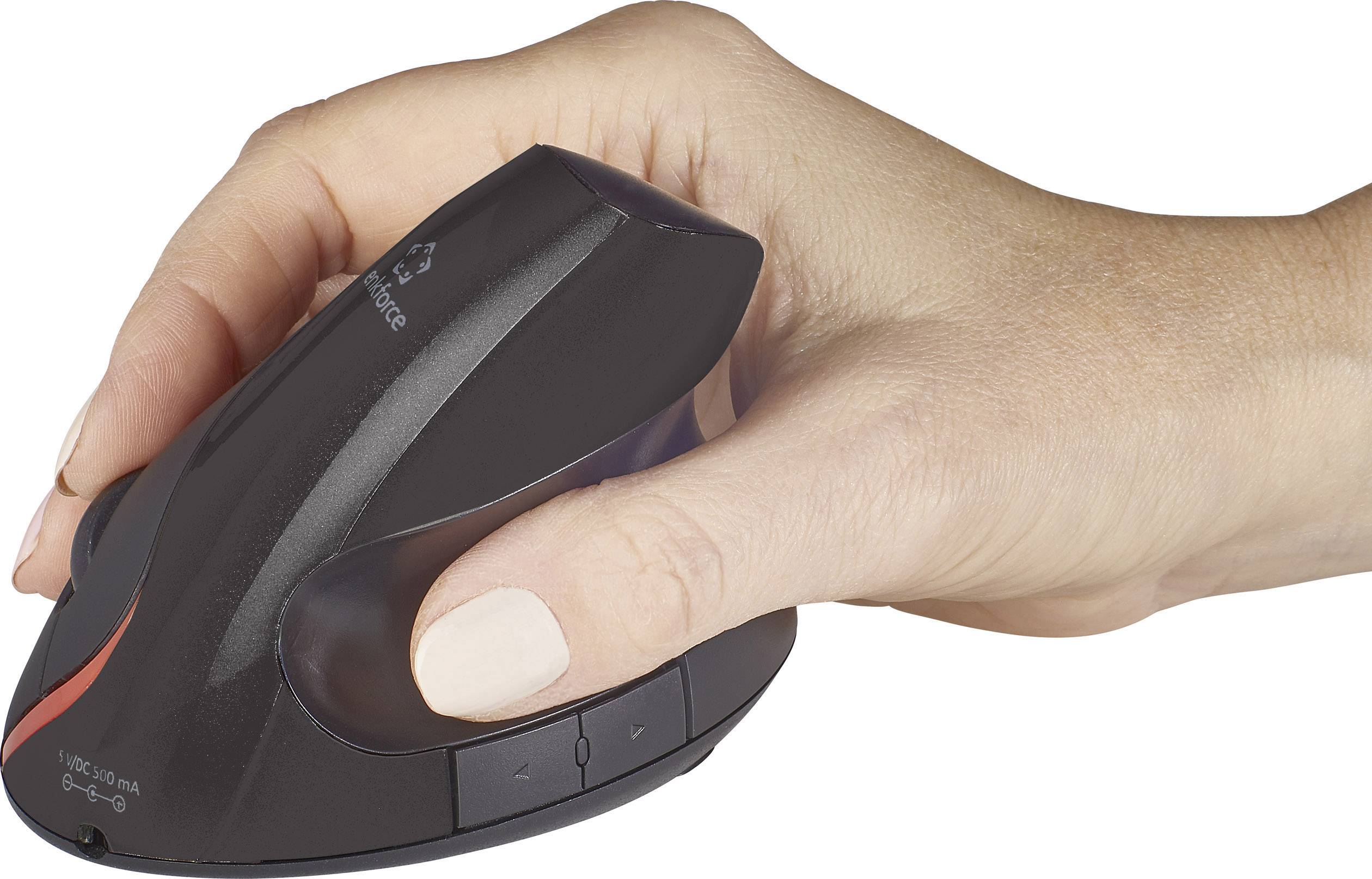 Renkforce ST-OPM890 Kabelgebunden Ergonomische Maus Optisch Ergonomisch, Integriertes Scrollrad Schwarz