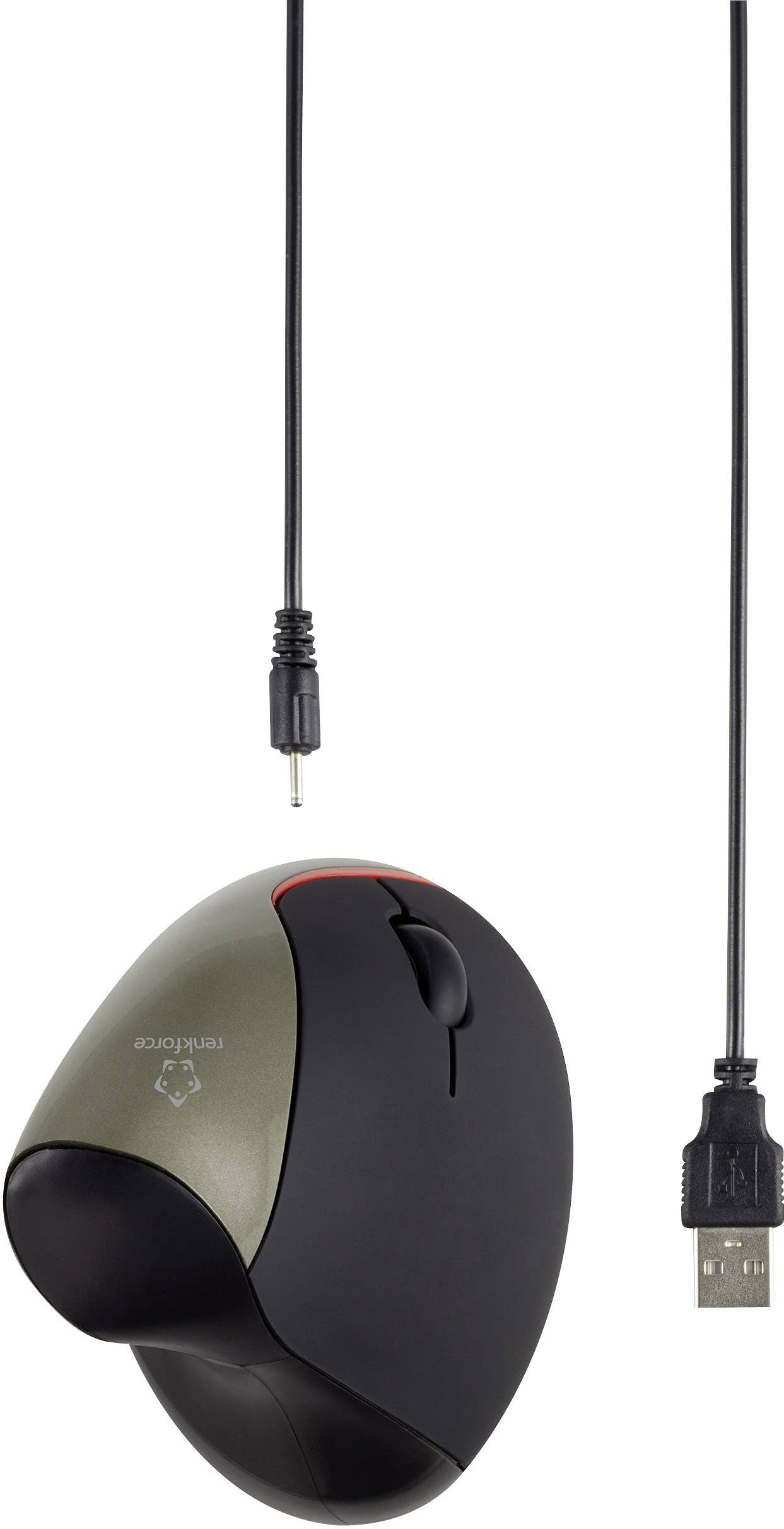 Renkforce RF-439 Funk Maus Optisch Ergonomisch, Wiederaufladbar Schwarz, Dunkelgrün