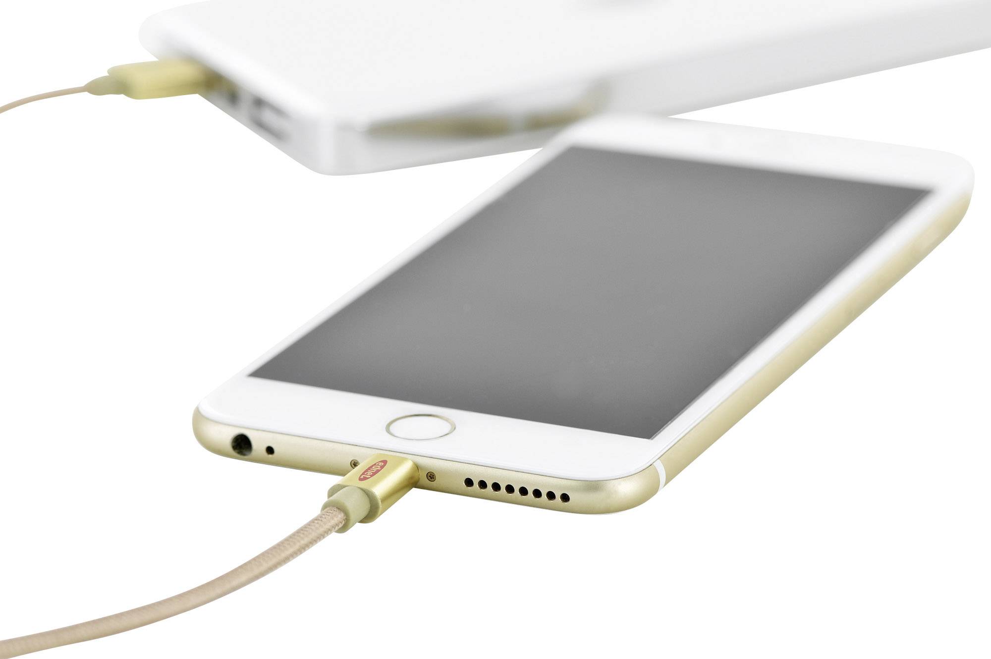 Ednet iPad/iPhone/iPod Ladekabel/Datenkabel [1x USB 2.0 Stecker A - 1x Apple Lightning-Stecker] 1.00m Gold
