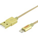 Ednet iPad/iPhone/iPod Ladekabel/Datenkabel [1x USB 2.0 Stecker A - 1x Apple Lightning-Stecker] 1.00m Gold