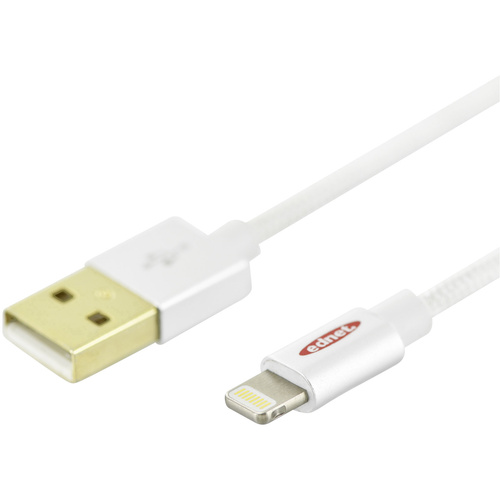 Ednet iPad/iPhone/iPod Ladekabel/Datenkabel [1x USB 2.0 Stecker A - 1x Apple Lightning-Stecker] 1m Silber