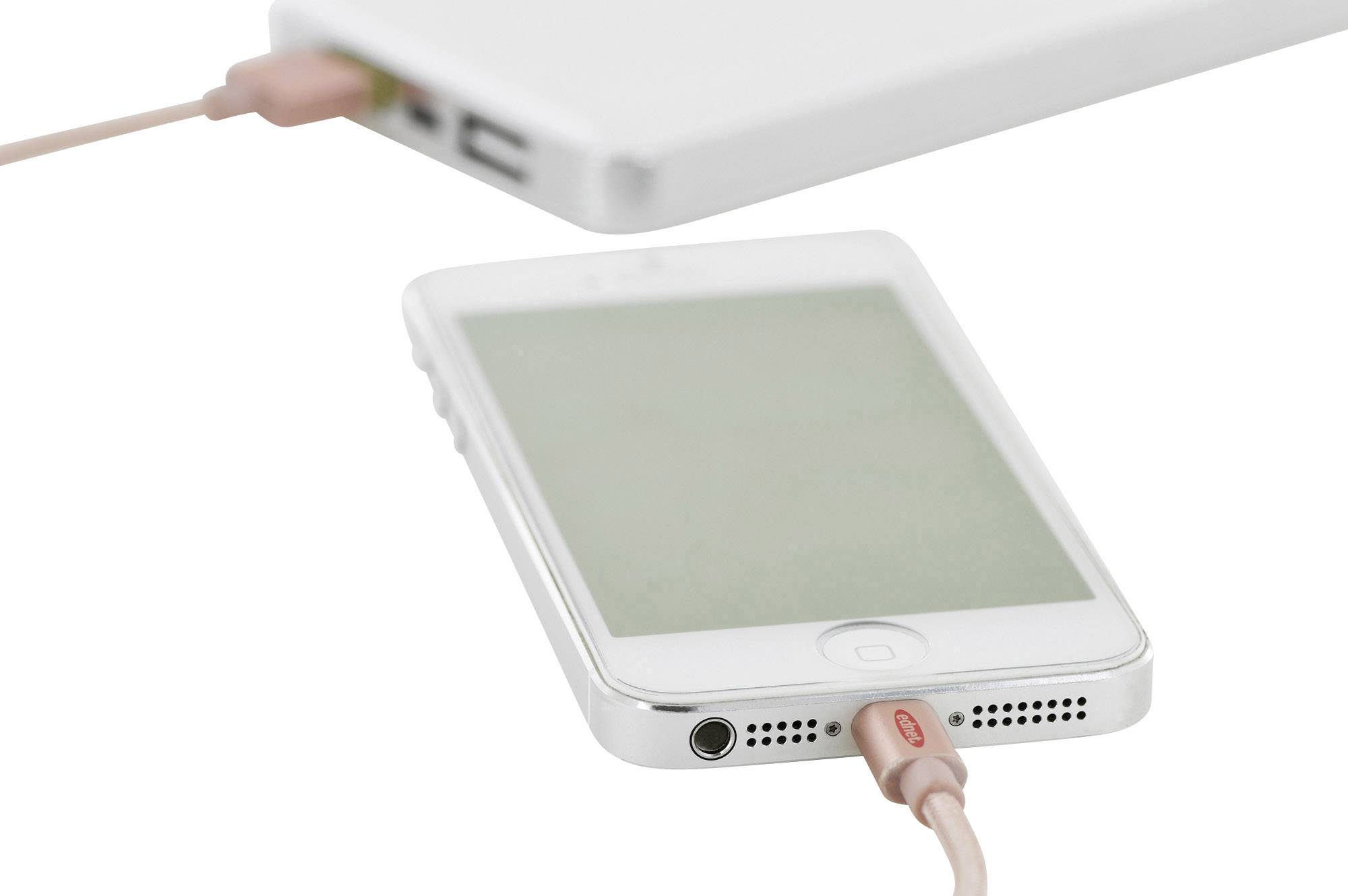 Ednet iPad/iPhone/iPod Ladekabel/Datenkabel [1x USB 2.0 Stecker A - 1x Apple Lightning-Stecker] 1.00m Roségold