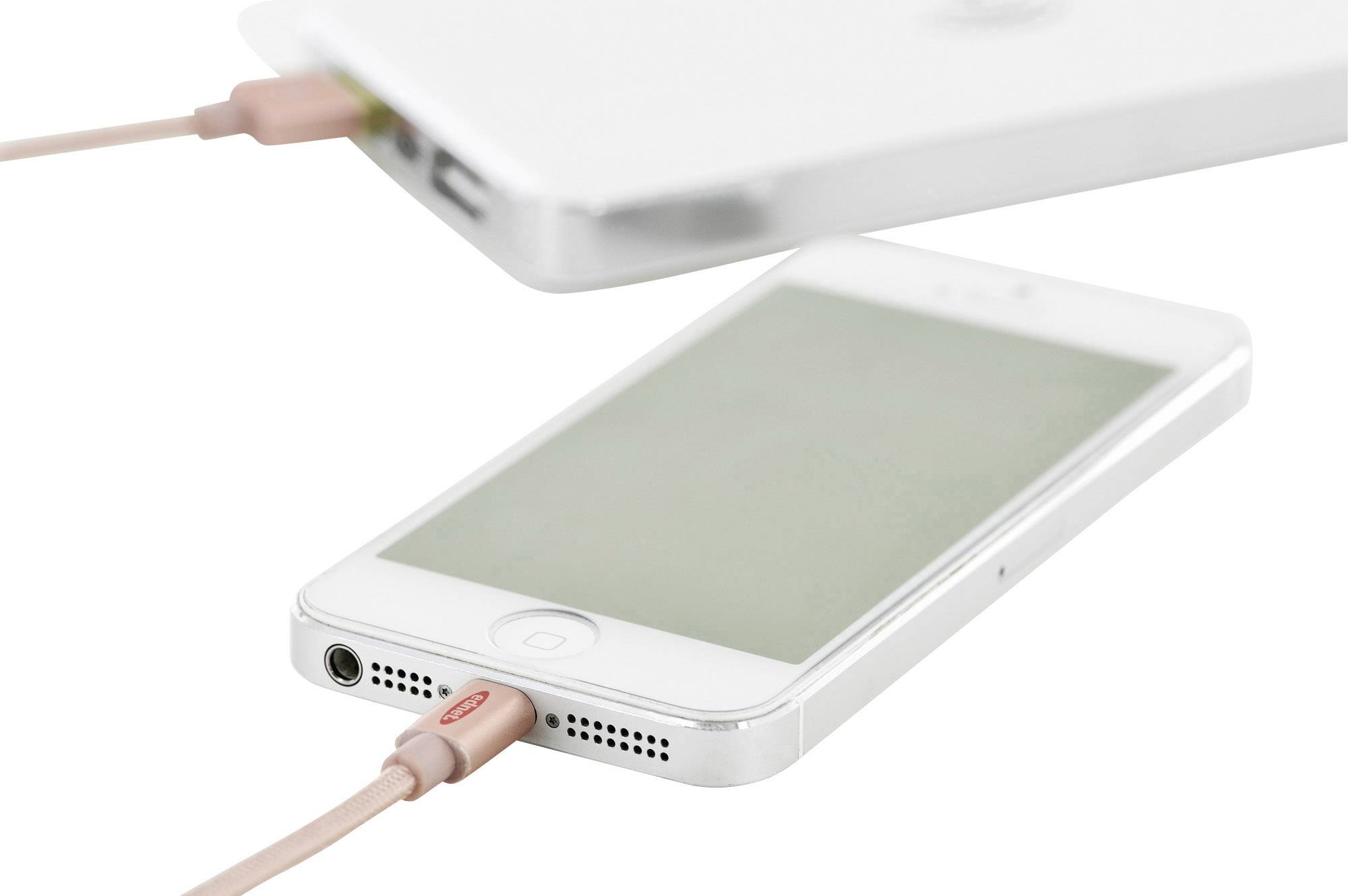 Ednet iPad/iPhone/iPod Ladekabel/Datenkabel [1x USB 2.0 Stecker A - 1x Apple Lightning-Stecker] 1.00m Roségold
