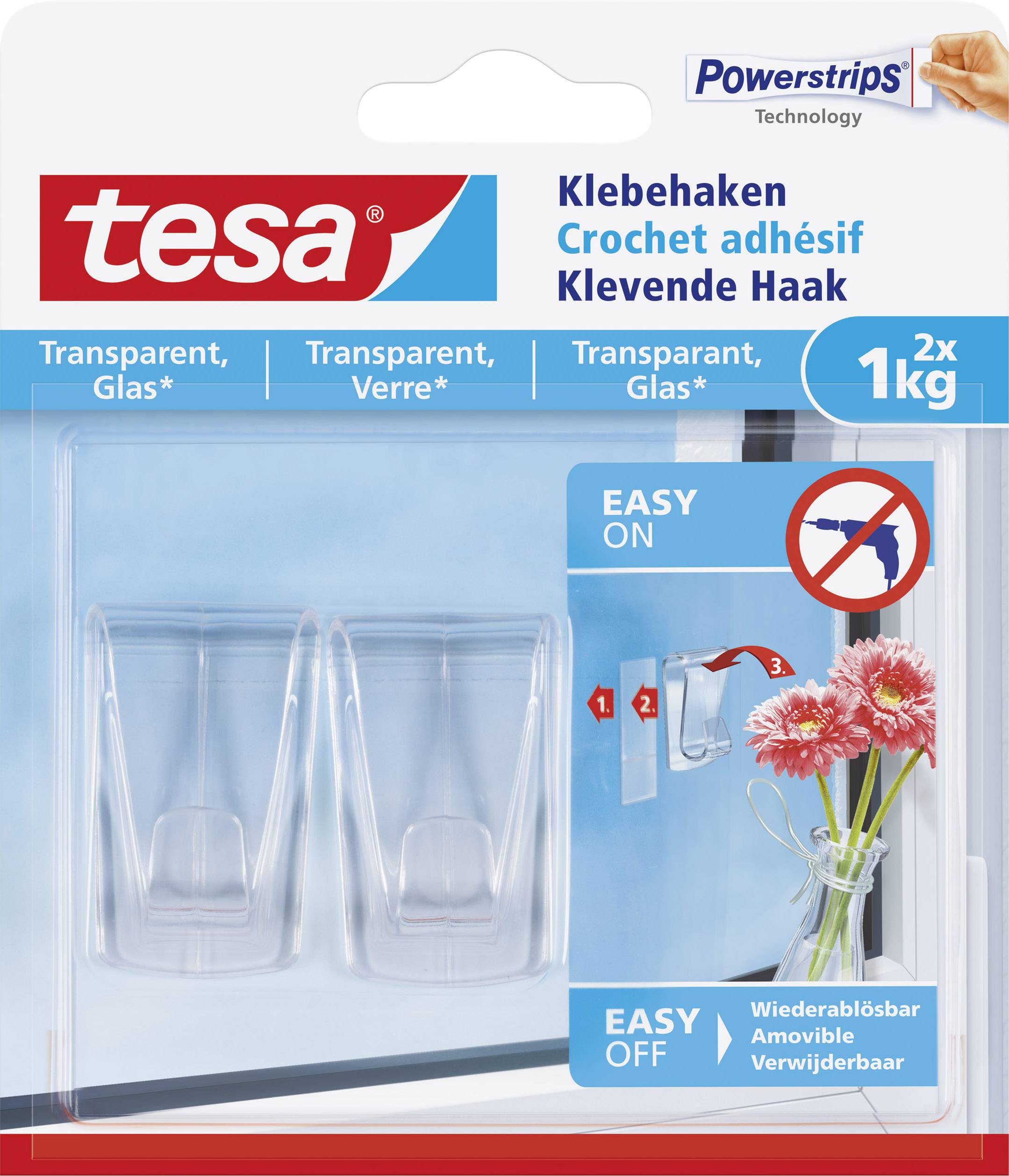 TESA Klebehaken Large Transparent Inhalt: 2St.