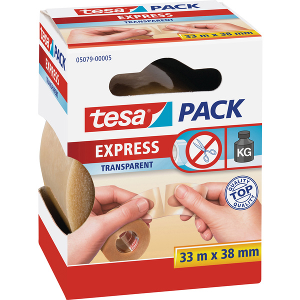 tesa EXPRESS 05079-00005-01 Packband tesapack® Express Transparent (L x B) 33 m x 38 mm 1 St.