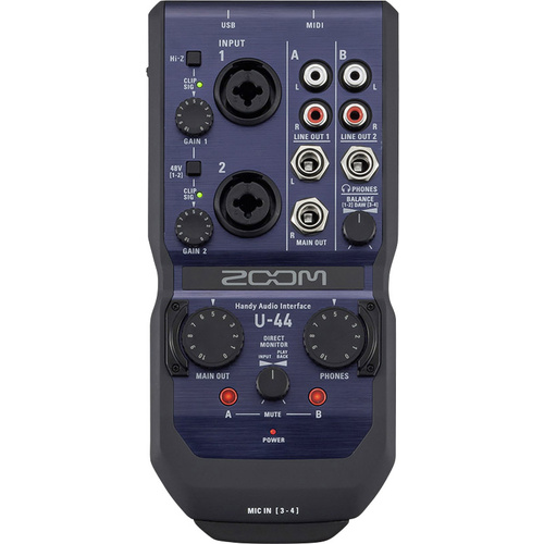Audio Interface Zoom U-44 inkl. Software, Monitor-Controlling