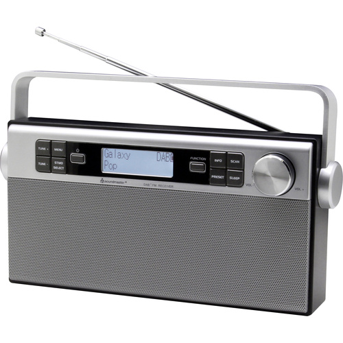 SoundMaster DAB650SI Kofferradio DAB+, UKW AUX wiederaufladbar Silber, Schwarz
