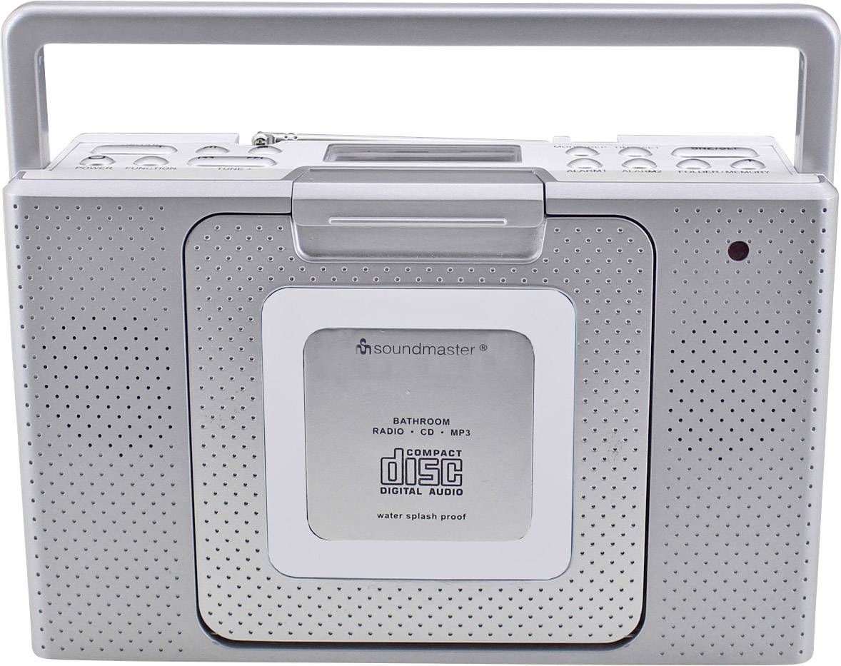 soundmaster BCD480 CD-Radio UKW AUX, CD spritzwassergeschützt Silber