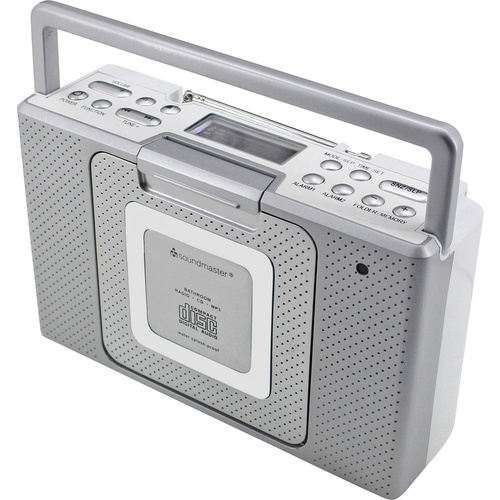 SoundMaster BCD480 CD-Radio UKW AUX, CD spritzwassergeschützt Silber