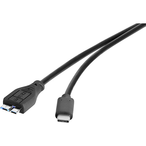 Renkforce USB 3.1 Anschlusskabel [1x USB-C™ Stecker - 1x USB 3.0 Stecker Micro B] 1 m Schwarz vergo