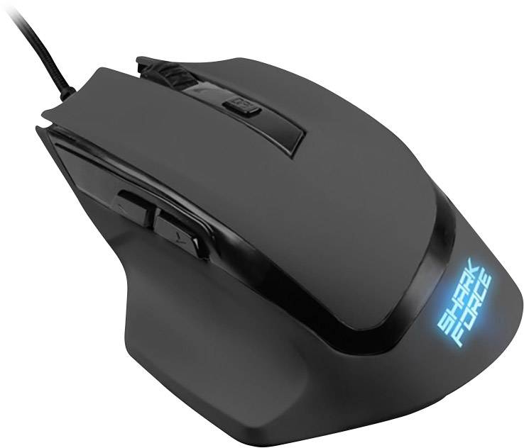 Sharkoon Shark Force Gaming-Maus USB Optisch Grau 6 Tasten 1600 dpi
