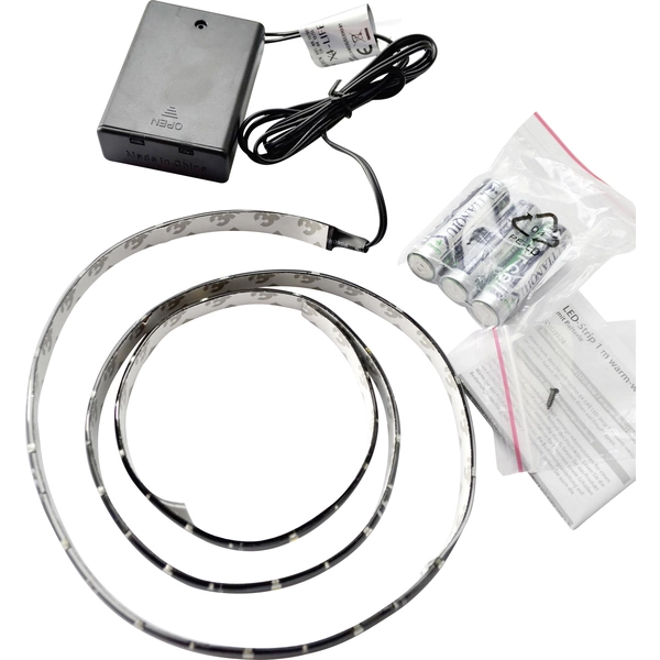 X4-LIFE 701501 LED-Streifen-Komplettset mit Batterie-Box 4.5V 1m Warmweiß 1St