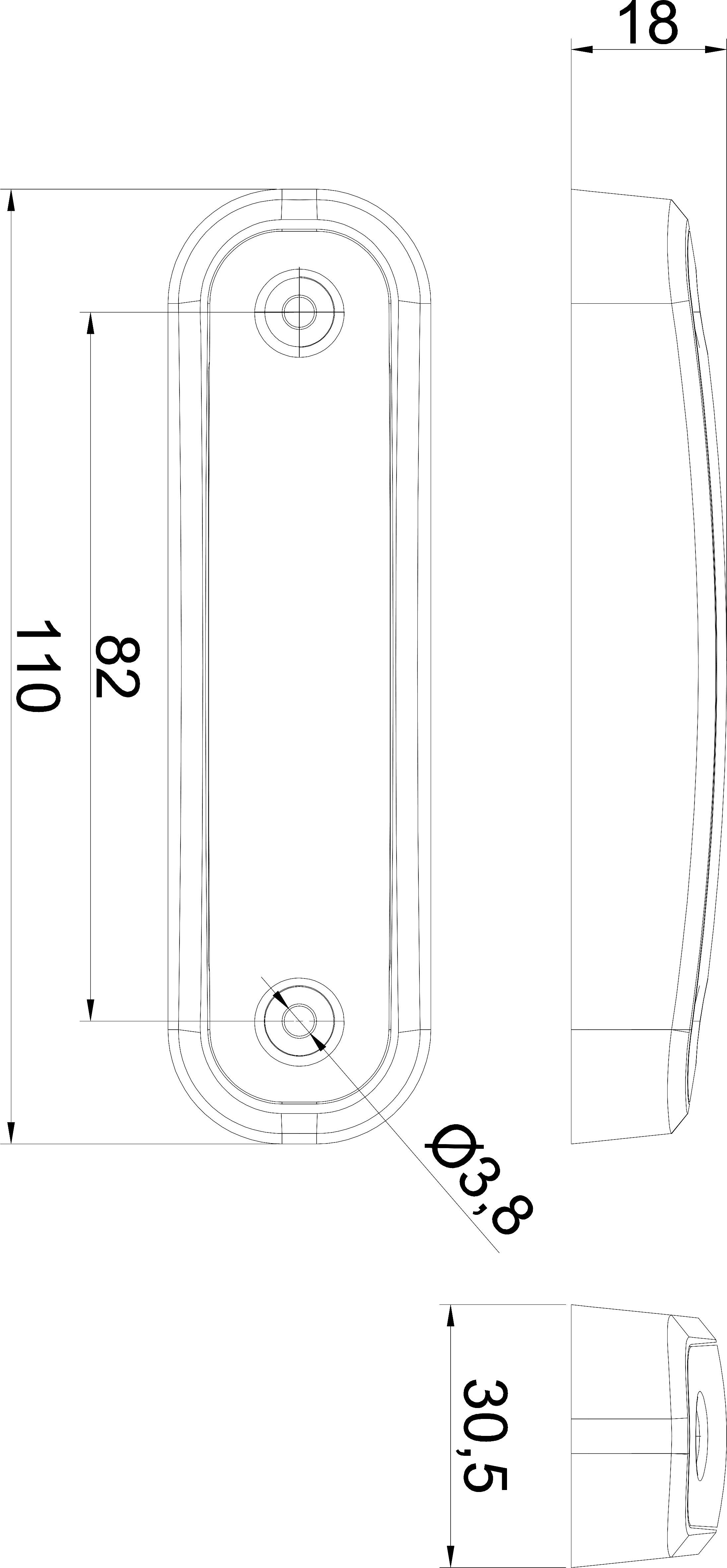 Fristom Umriss-Markierungsleuchte Offene Kabelenden Markierungsleuchte hinten 12 V, 24 V Rot Transparent