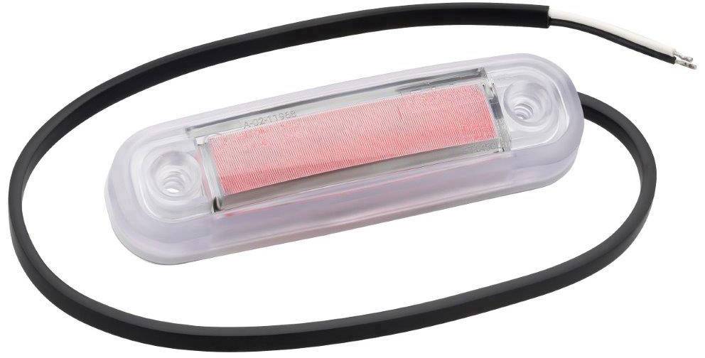 Fristom Umriss-Markierungsleuchte Offene Kabelenden Markierungsleuchte hinten 12 V, 24 V Rot Transparent